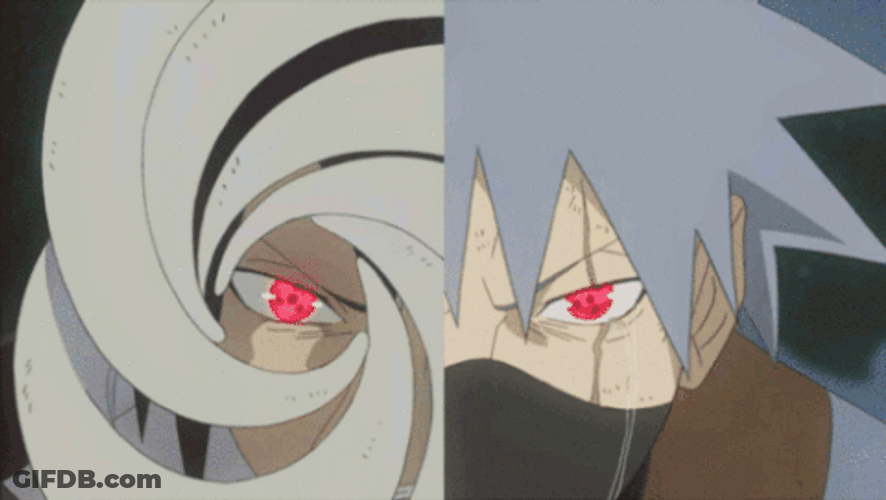 Kakashi Sharingan And Obito Uchiha Naruto GIF