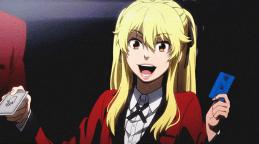 Kakegurui Mary Saotome Excited Throw GIF