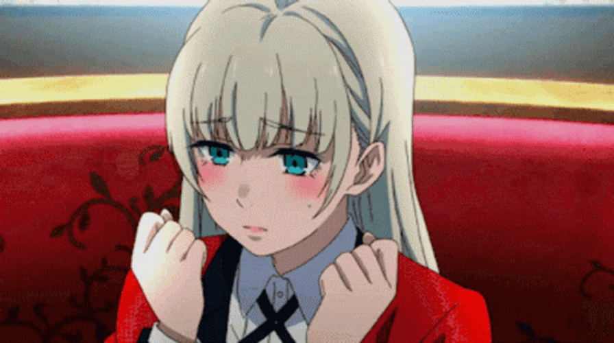 Kakegurui Ririka Momobami Worried Look GIF