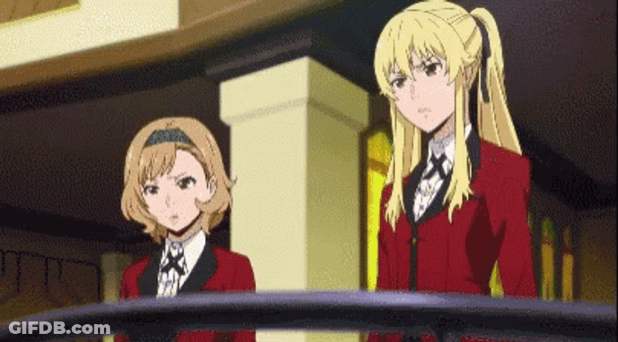 Kakegurui Runa Surprise Yumeko Itsuki GIF