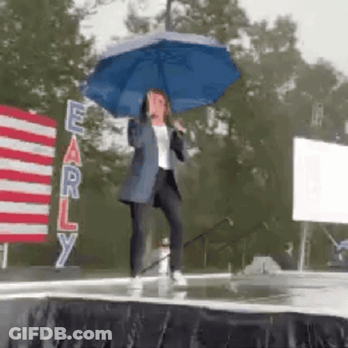 Kamala Harris Dancing In The Rain GIF