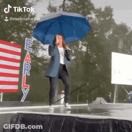 Kamala Harris Dancing In The Rain GIF