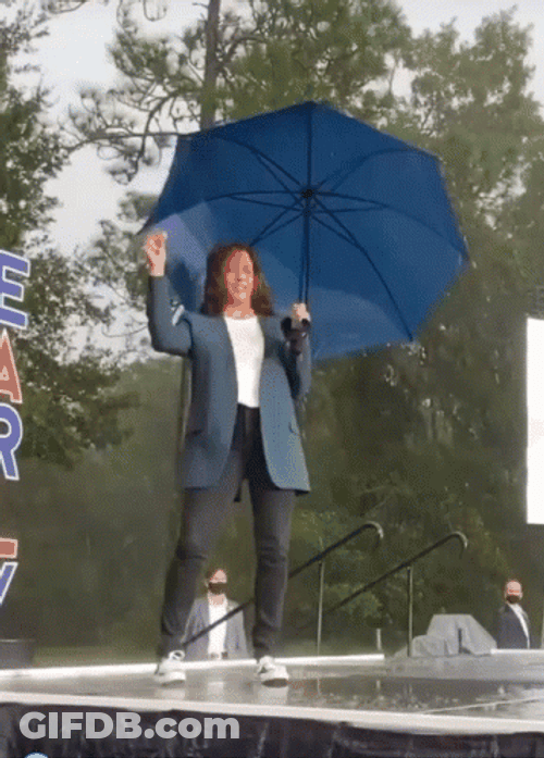 Kamala Harris Dancing With Umbrella GIF