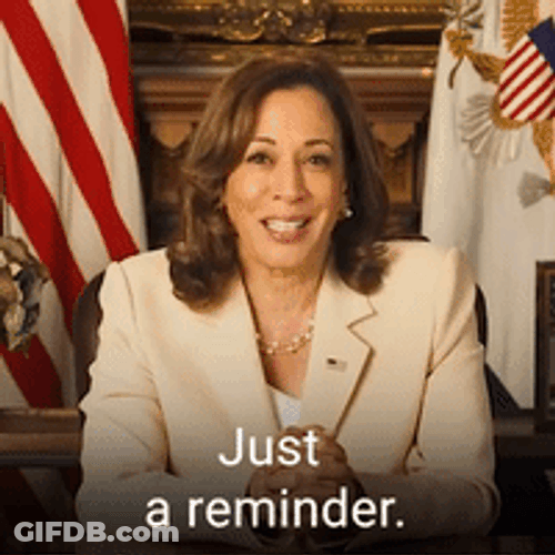 Kamala Harris Giving Friendly Reminders GIF