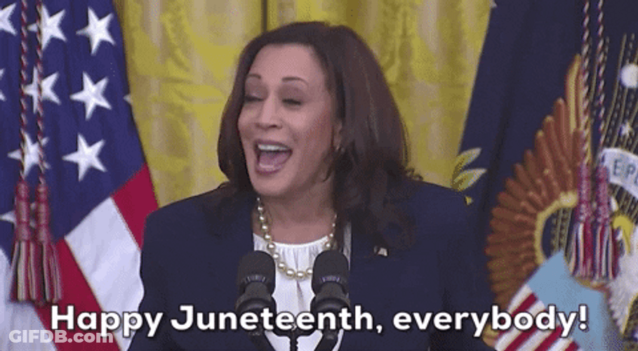 Kamala Harris Greeting Happy Juneteenth GIF