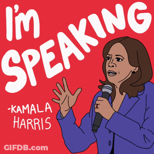 Kamala Harris Holding Microphone I M Speaking GIF