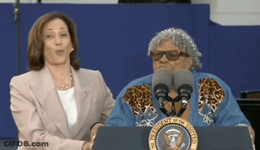 Kamala Laugh And With That GIF