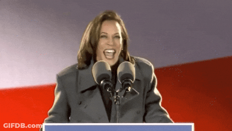 Kamala Laugh Laughing On Stage GIF