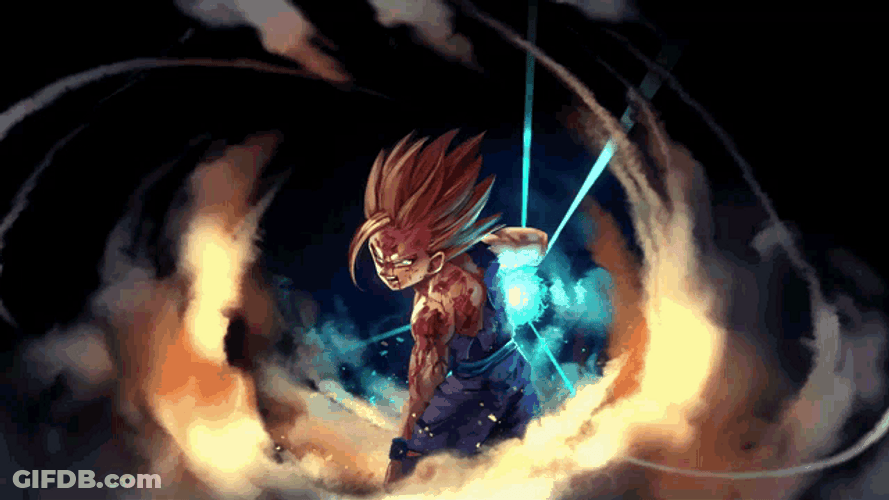 Kamehameha Wave Charge Gohan Fan Made GIF