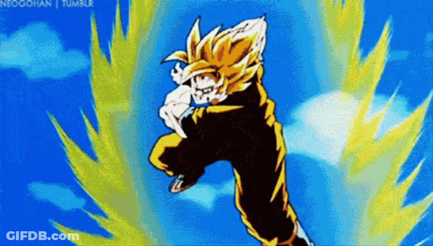 Kamehameha Wave Goku Blasts Cell GIF