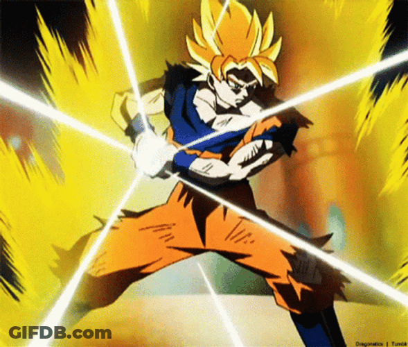 Kamehameha Wave Goku Pose Charging GIF
