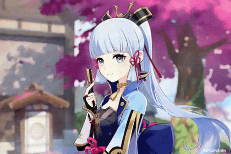 Kamisato Ayaka Power Fan GIF