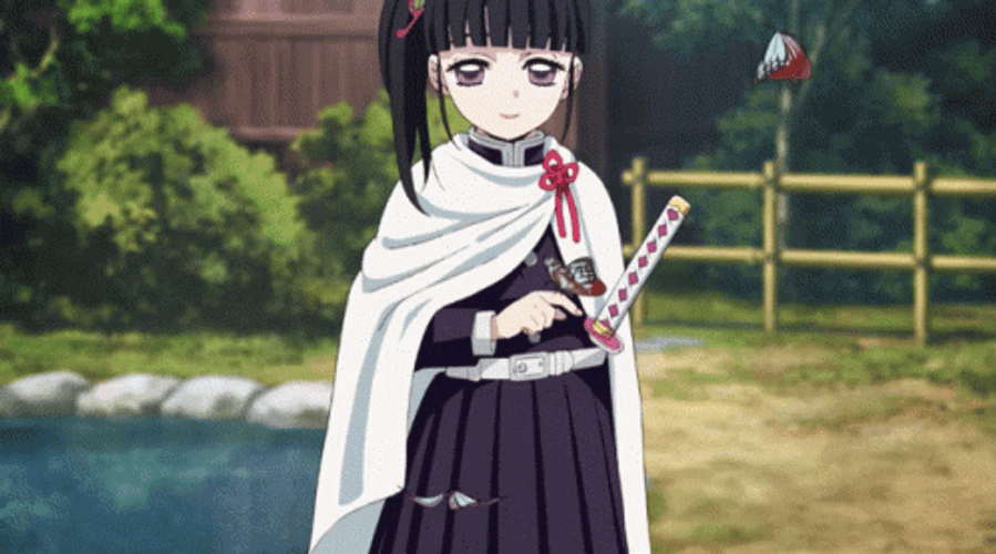 Kanao Tsuyuri With Flying Butterfly GIF