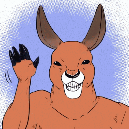 Kangaroo Goodbye Wave GIF
