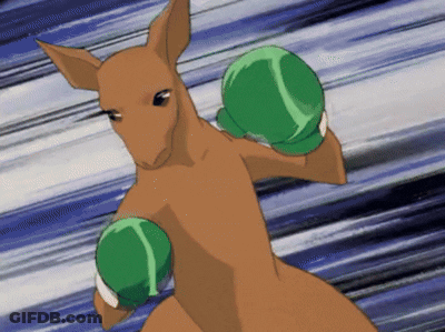 Kangaroo In Green Boxing Gloves Ready To Fight GIF