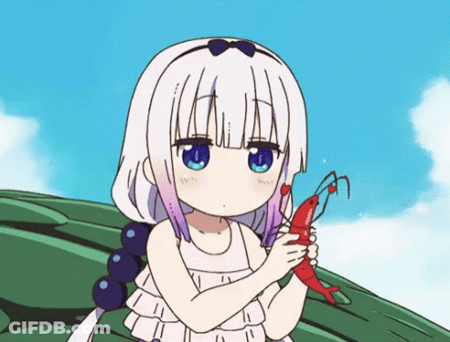 Kanna Kamui Catches Shrimp GIF