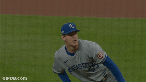 Kansas City Baseball Player Wearing Number 55 GIF