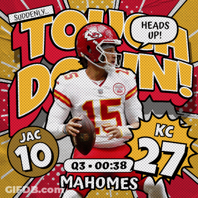 Kansas City Chiefs Ad Man Holding Football GIF