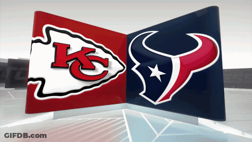 Kansas City Chiefs And Texans Logos Side By Side GIF
