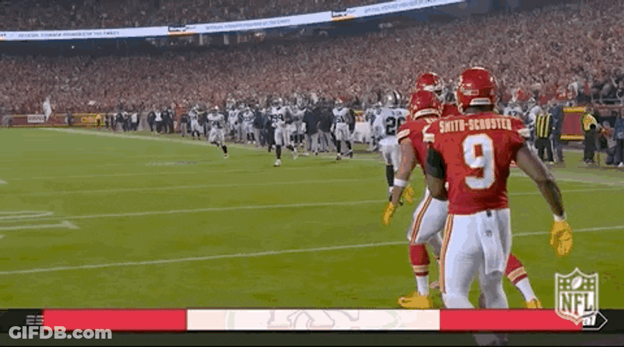 Kansas City Chiefs Celebrate Touchdown Harrison Butker GIF
