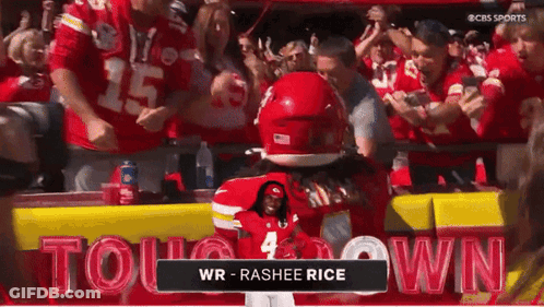 Kansas City Chiefs Mascot In Front Of Crowd GIF