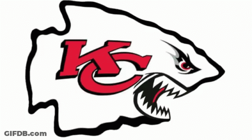 Kansas City Chiefs Mascot In Red And Floral Pajamas GIF