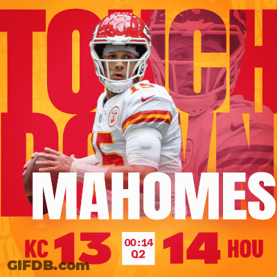 Kansas City Chiefs Poster Man In Helmet Holding Football GIF