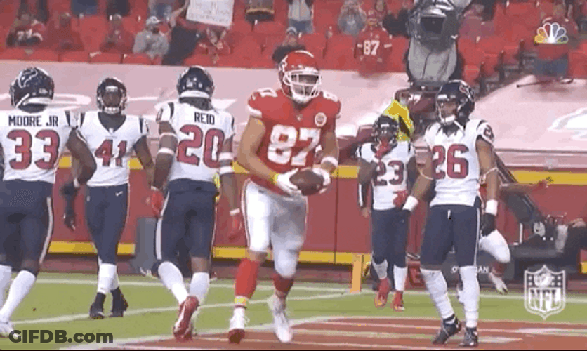 Kansas City Chiefs Travis Kelce Drop Kick GIF