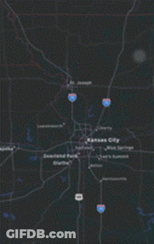 Kansas City Map On Phone Screen GIF