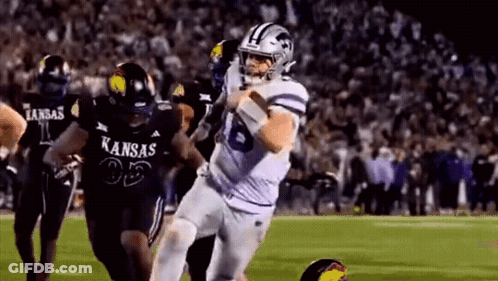 Kansas Football Player Being Tackled GIF