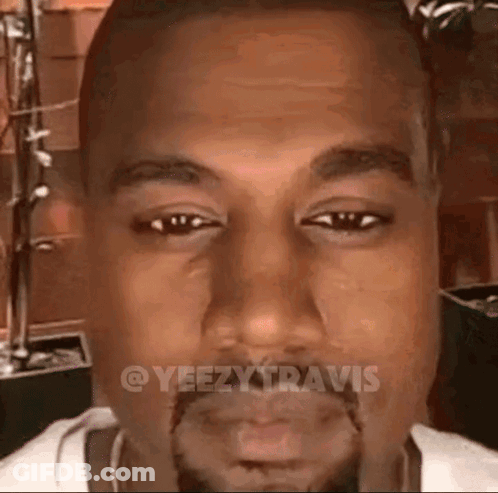 Kanye West Close Up Beard White Shirt GIF