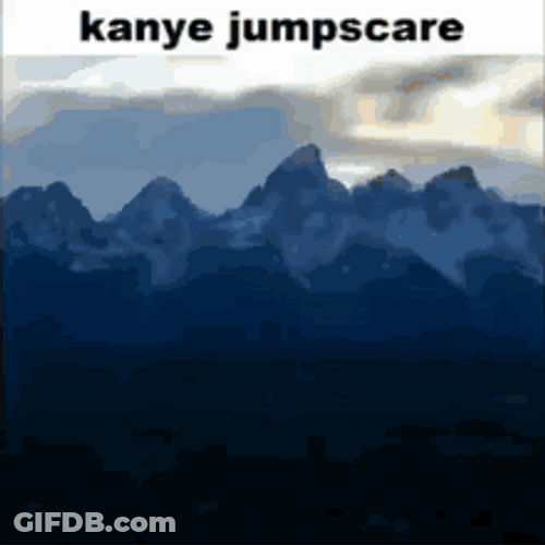 Kanye West Face Jump Scare GIF