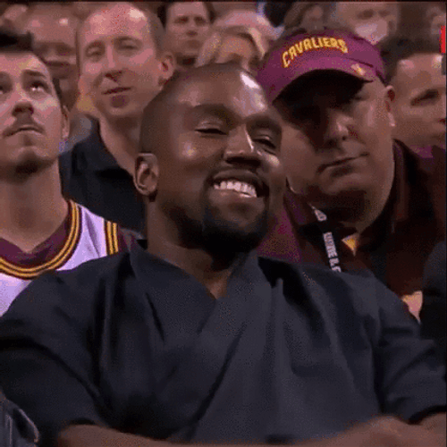 Kanye West Fake Smile Then Smug Face GIF