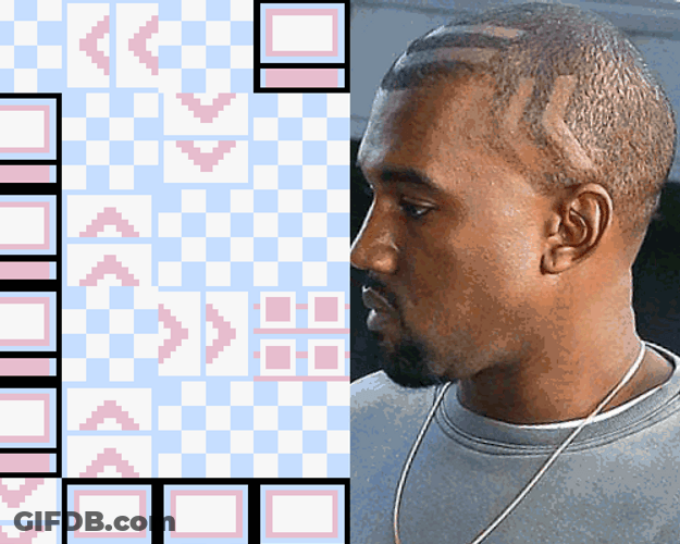 Kanye West Funny Arrow Haircut GIF