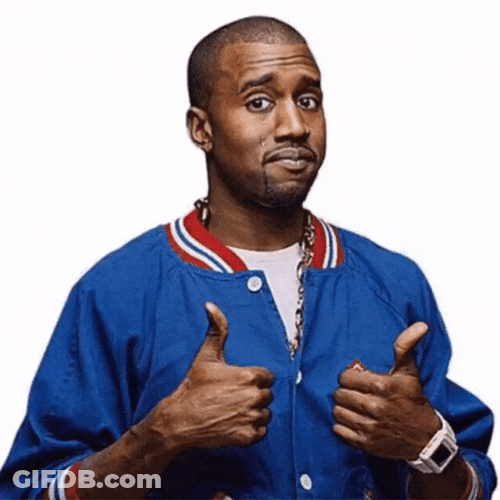 Kanye West Giving Double Thumbs Up GIF