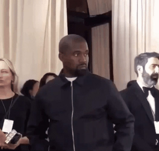 Kanye West Judging Look & Smile GIF