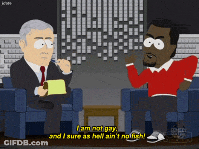 Kanye West South Park Interview Parody GIF