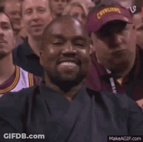 Kanye West Watching Basketball Game GIF
