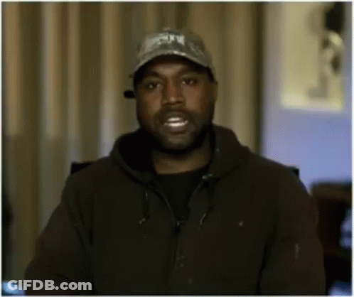 Kanye West Wearing Hat And Hoodie GIF