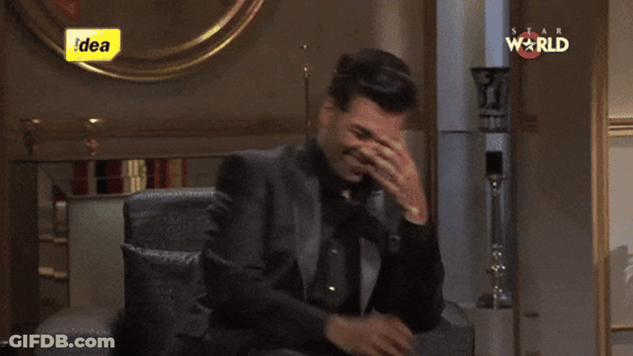 Karan Johar Head Down Embarrass Laughing GIF