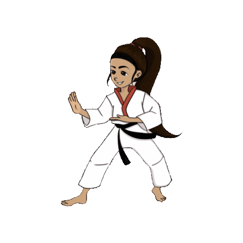 Karate Girl Animation GIF