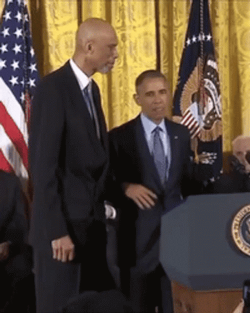 Kareem Abdul Jabbar And Barack Obama GIF