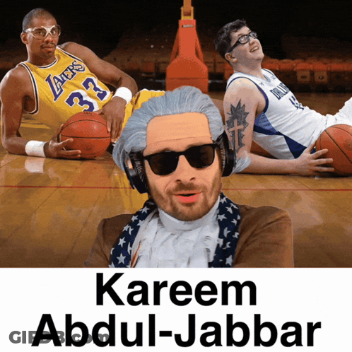 Kareem Abdul-Jabbar Is A Basketball Player With A Beard And Sunglasses GIF