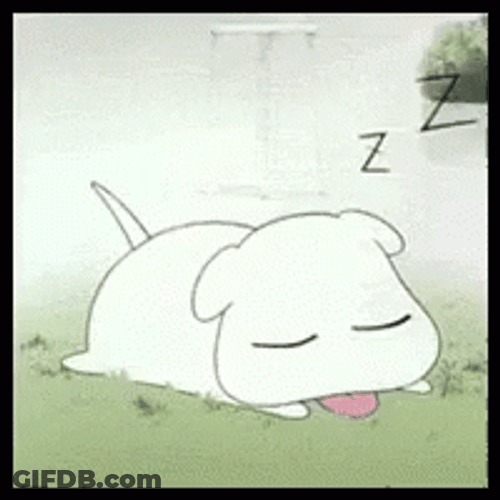Karekano Anime Dog Sleeping Wagging Tail GIF