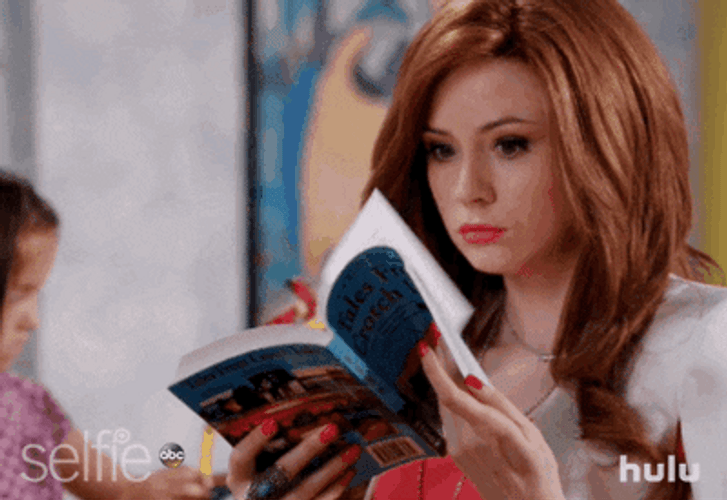 Karen Gillan Reading Book GIF