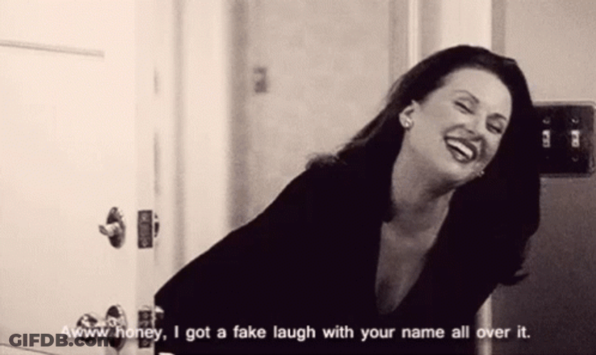 Karen Walker Fake Laugh GIF