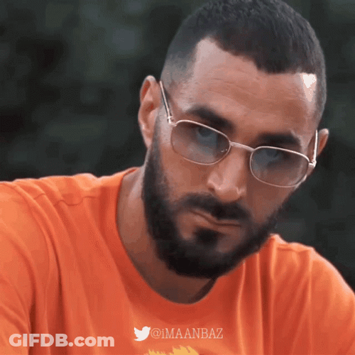 Karim Benzema Close Up With Glasses GIF