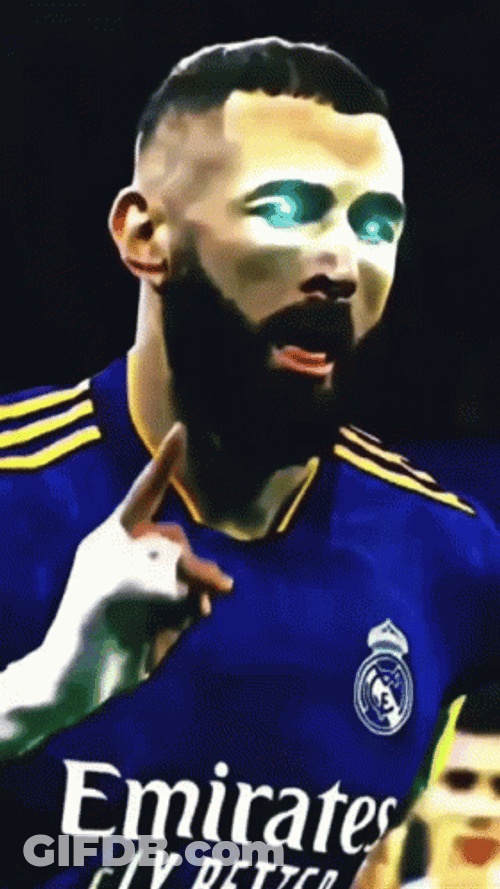 Karim Benzema Edited With Yellow Lightning GIF