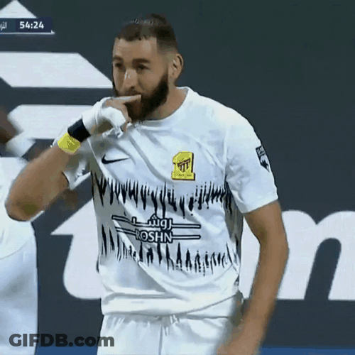 Karim Benzema Hugged By Teammates GIF