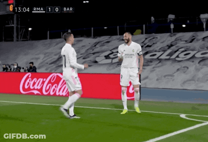 Karim Benzema Shoulder Shrugs Teammate GIF